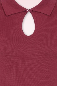 Banned Retro - Rosanna gebreide top van katoen in bordeauxrood 3