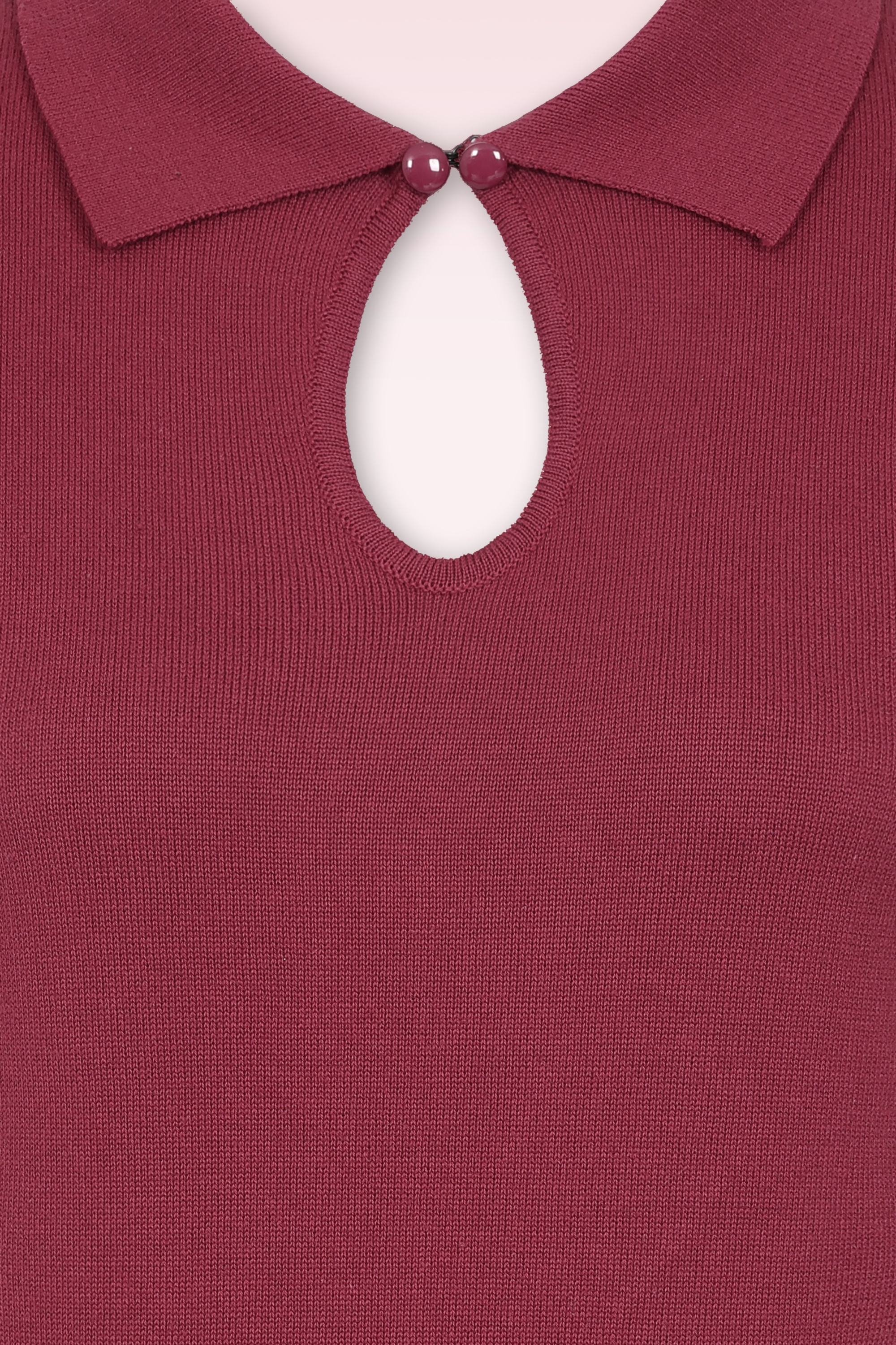 Banned Retro - Rosanna gebreide top van katoen in bordeauxrood 3