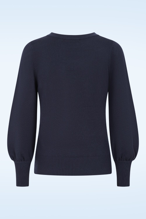 Banned Retro - Joy Lobster gebreide trui in navy 5