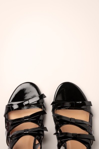 Lola Ramona ♥ Topvintage - Alice Couture Bow lak sandaaltjes in zwart 3