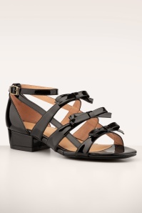 Lola Ramona ♥ Topvintage - Alice Couture Bow lak sandaaltjes in zwart 4