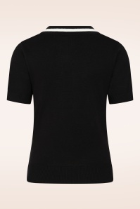 Banned Retro - Mila Ace gebreid truitje in zwart 5