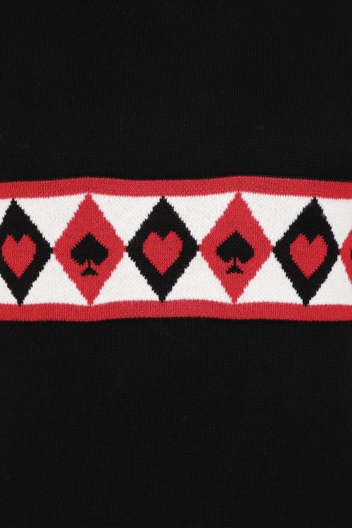 Banned Retro - Mila Ace gebreid truitje in zwart 3