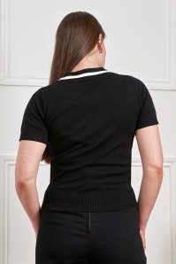 Banned Retro - Mila Ace gebreid truitje in zwart 4