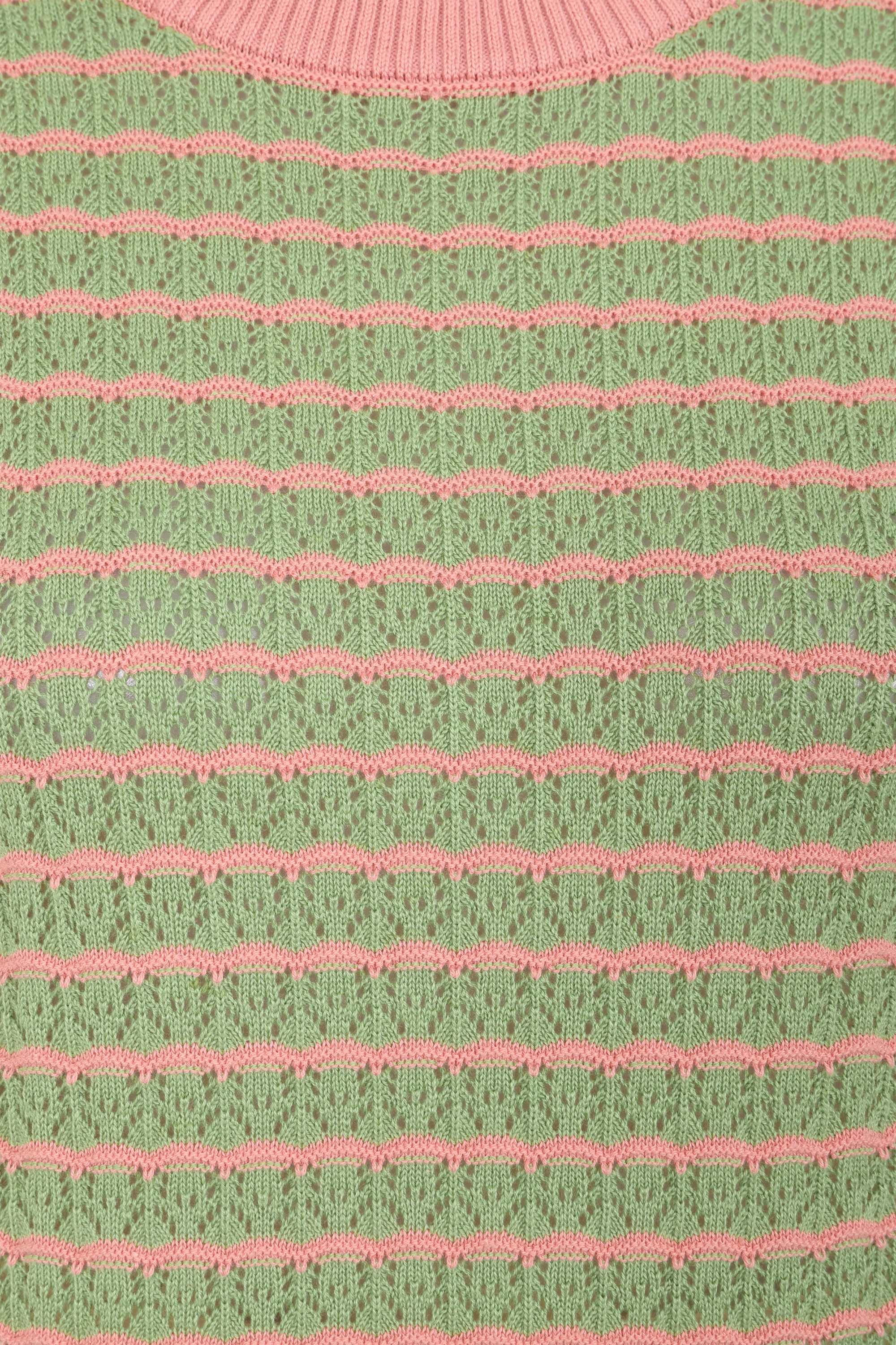Banned Retro - Serena gebreid truitje van katoen in groen en roze 3