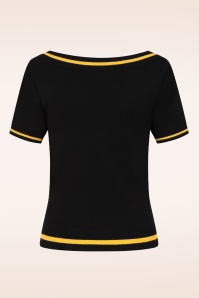 Banned Retro - Luna Summer gebreid truitje in zwart 5