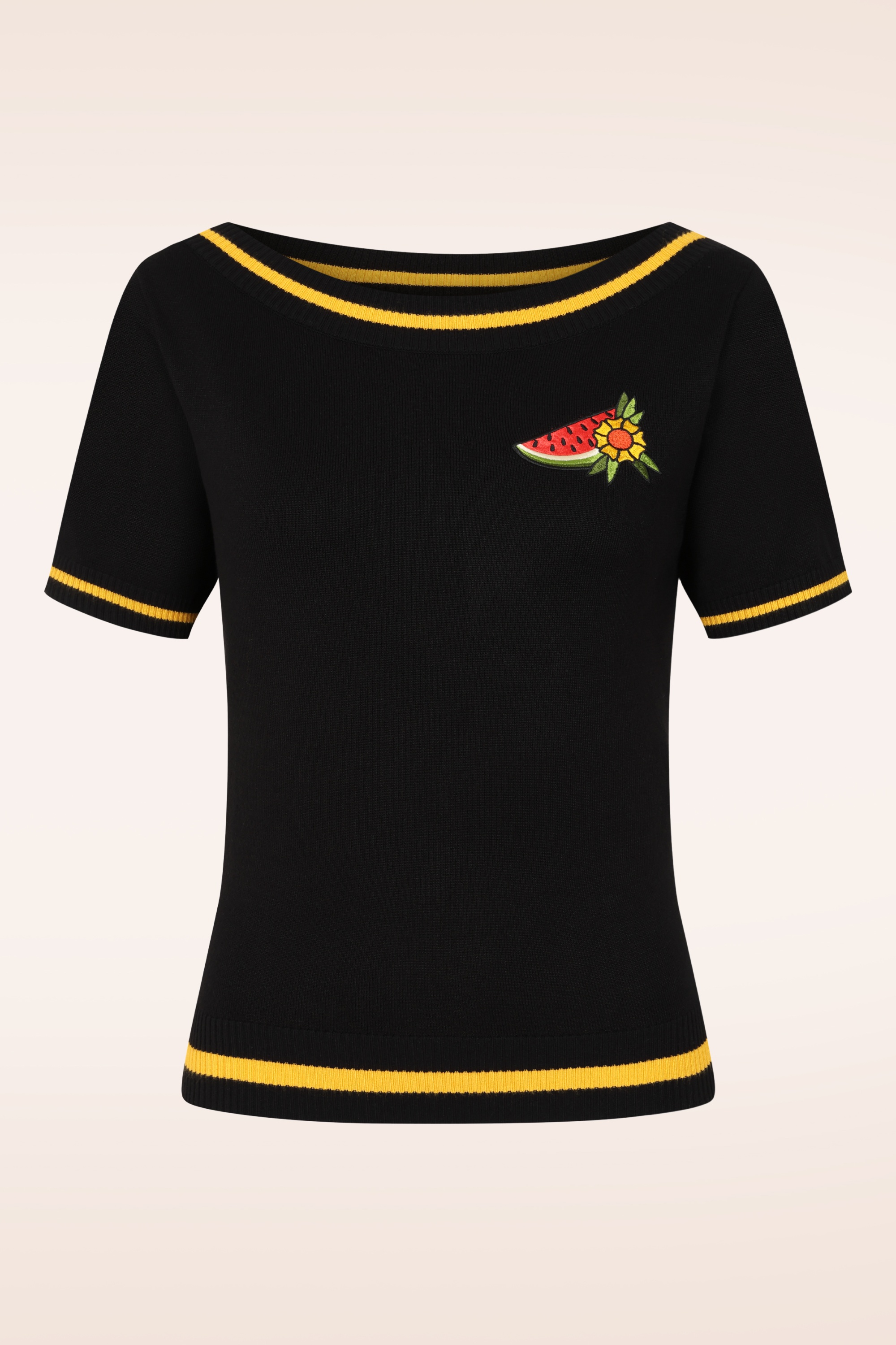 Banned Retro - Luna Summer gebreid truitje in zwart 2