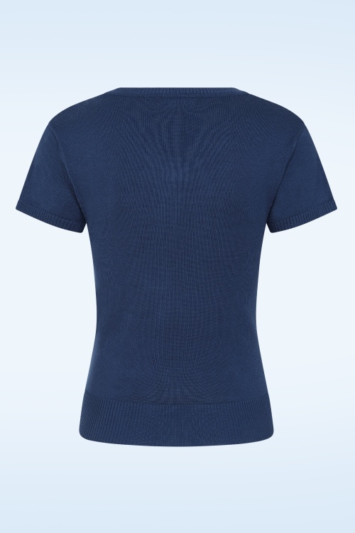 Banned Retro - Marine Molly gebreid truitje in navy 5