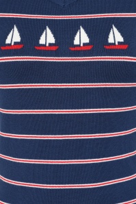 Banned Retro - Marine Molly gebreid truitje in navy 3