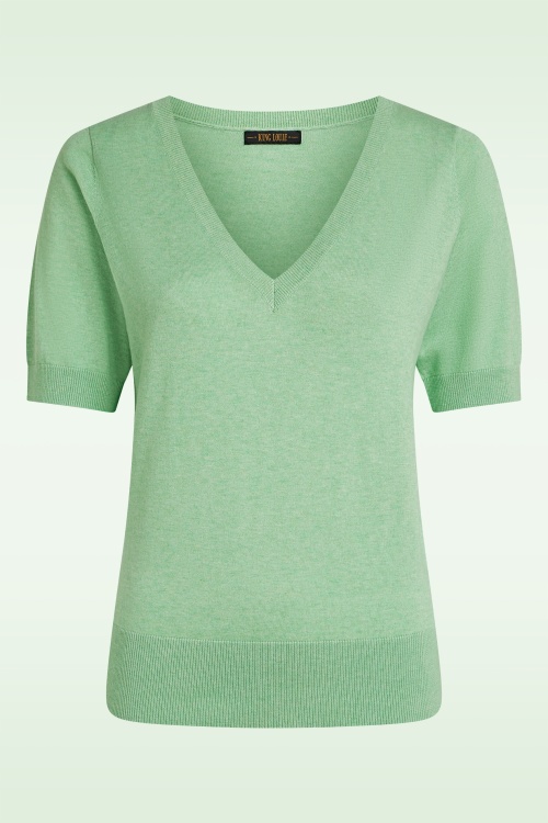 King Louie - Agnes V Cocoon top in sprucestone mint 2