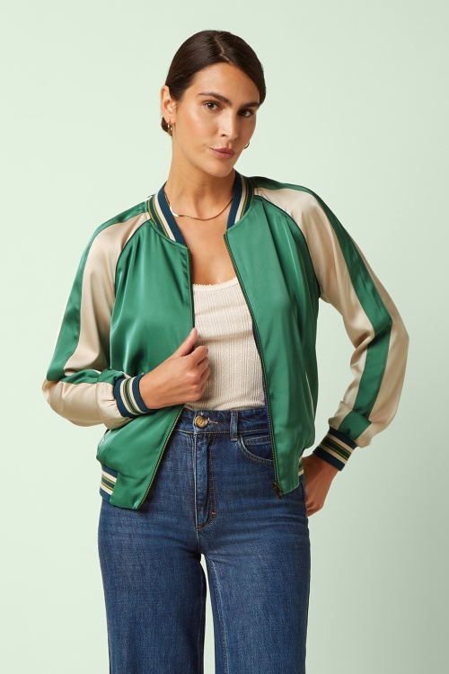 King Louie - Lazou Reversible bomber jack in fir groen  3