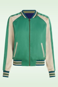 King Louie - Lazou Reversible bomber jack in fir groen  4