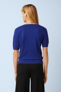 King Louie - Agnes V Cocoon top in middernacht blauw 3