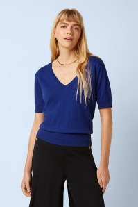 King Louie - Agnes V Cocoon top in middernacht blauw