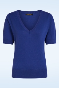 King Louie - Agnes V Cocoon top in middernacht blauw 2