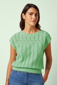 King Louie - Liora Rocky Ajour top in minty meadow