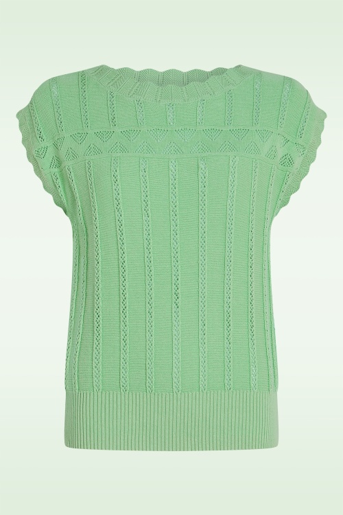 King Louie - Liora Rocky Ajour top in minty meadow 2