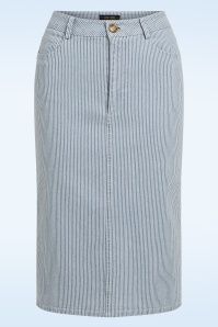 King Louie - Prisca Corner Stripe rok in denim blauw 2