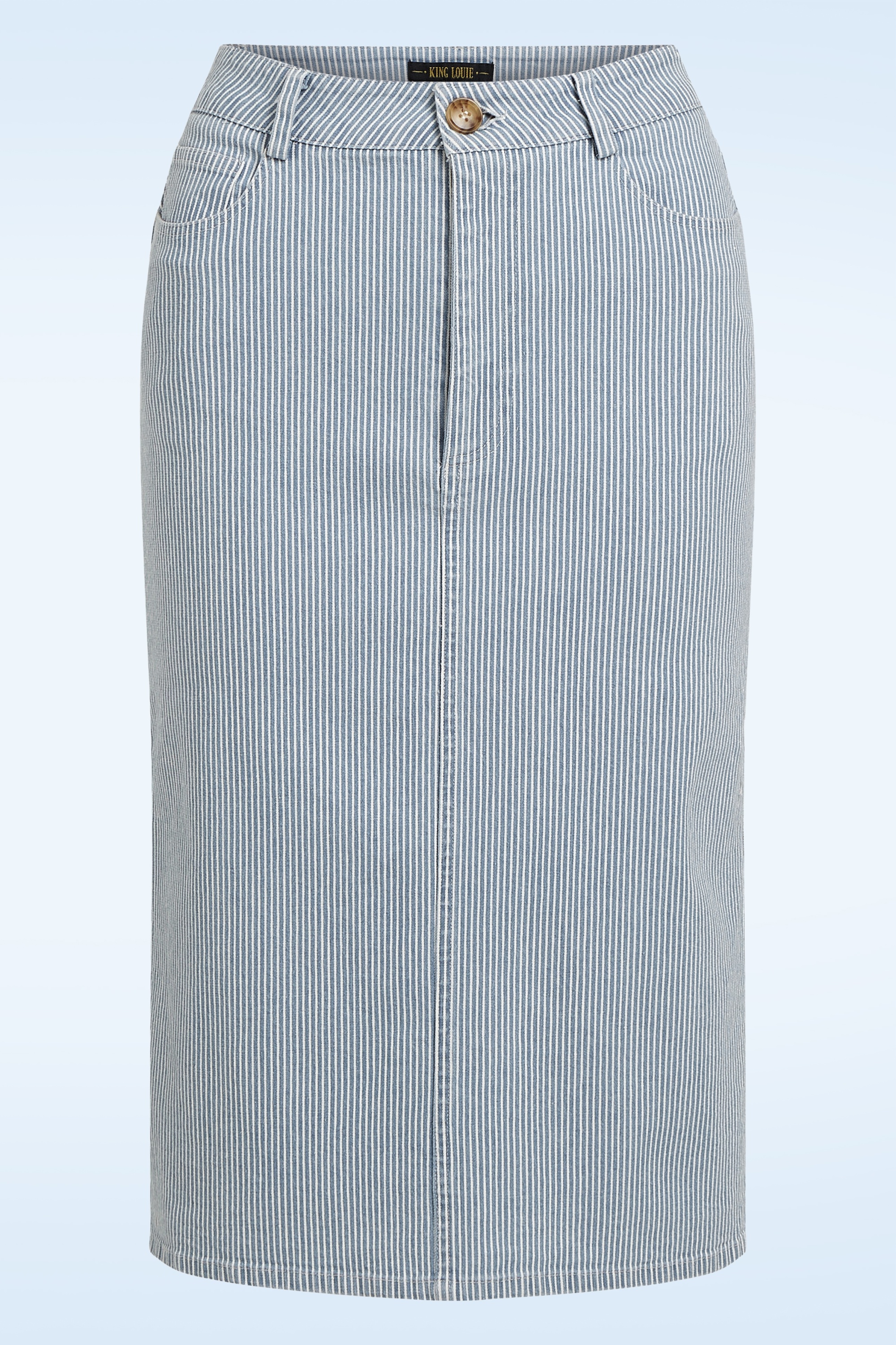 King Louie - Prisca Corner Stripe rok in denim blauw 2