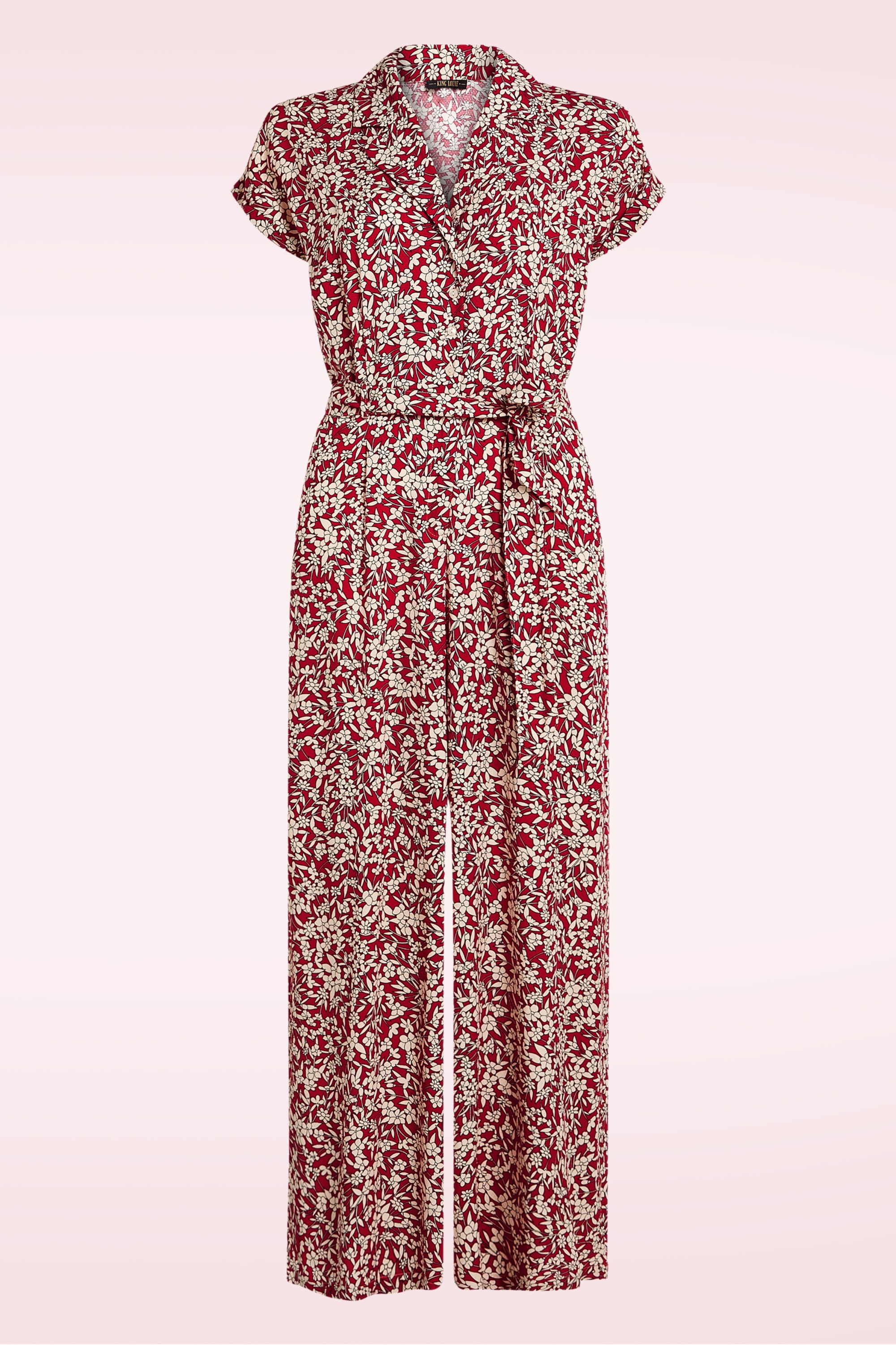 King Louie - Daisy Paradis jumpsuit in chili rood 2