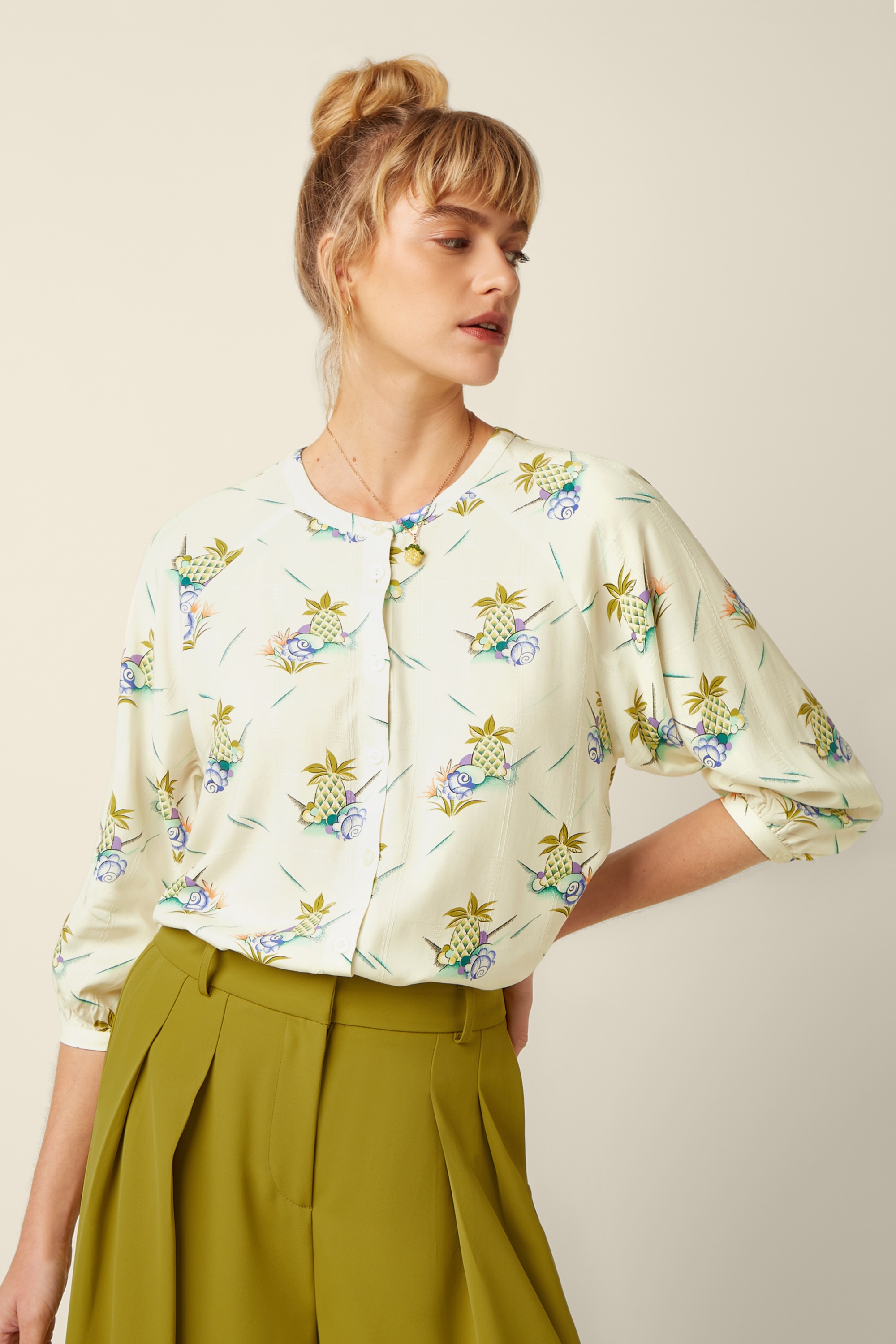 King Louie - Cybil Colada blouse in ice cream