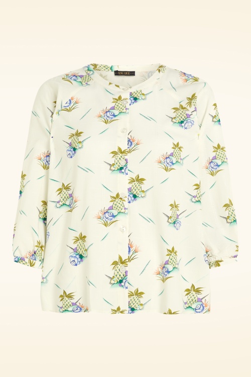 King Louie - Cybil Colada blouse in ice cream 2