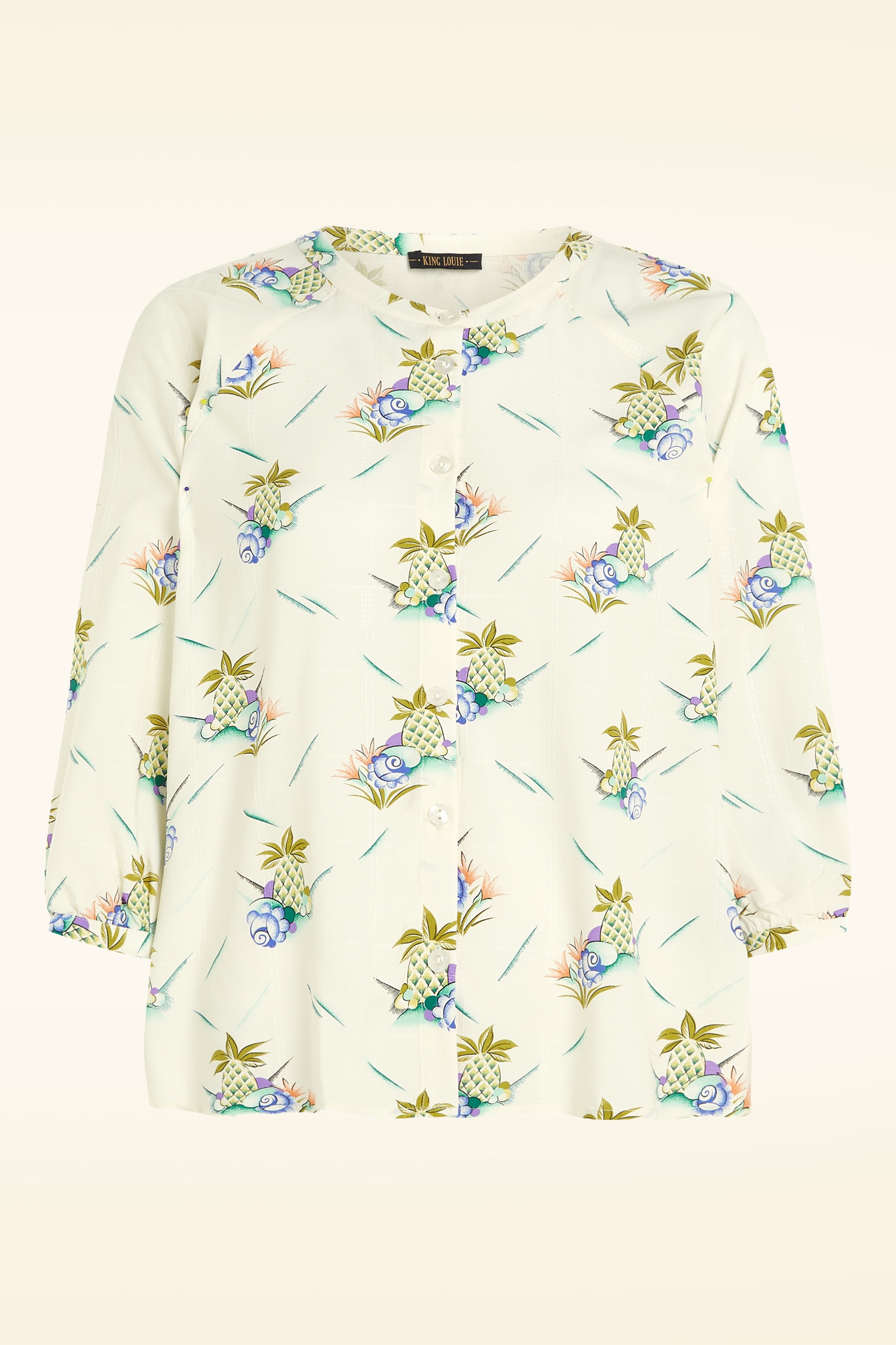 King Louie - Cybil Colada blouse in ice cream 2