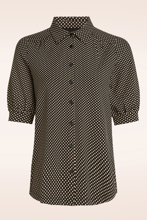 King Louie - Carina Piper blouse in zwart 2