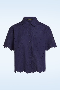 King Louie - Evelina Brava Broderie blouse in beacon blauw 3