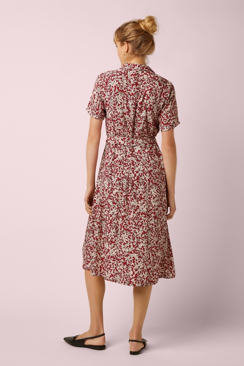 King Louie - Olive Paradis jurk in chili rood 3