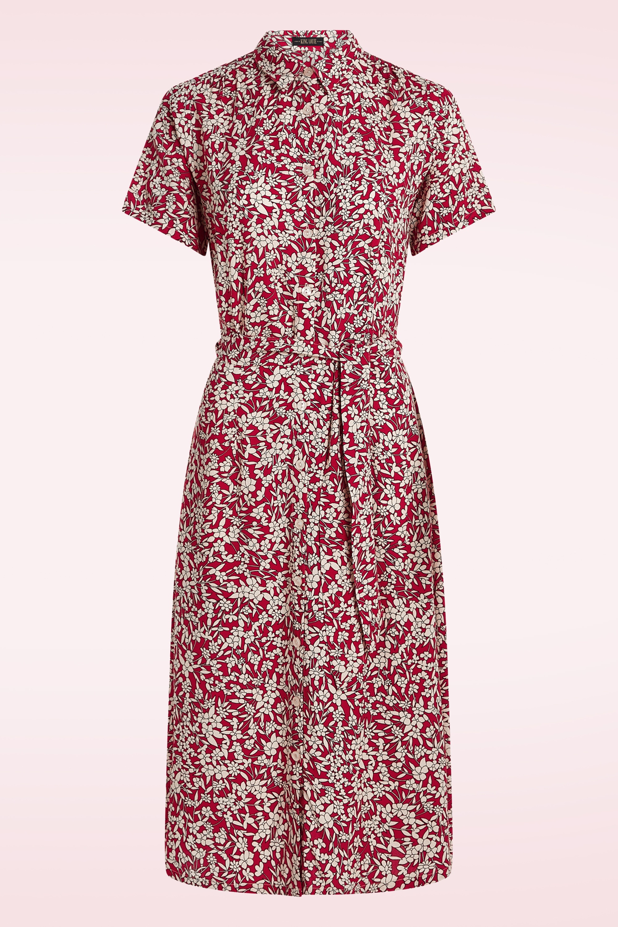 King Louie - Olive Paradis jurk in chili rood 2