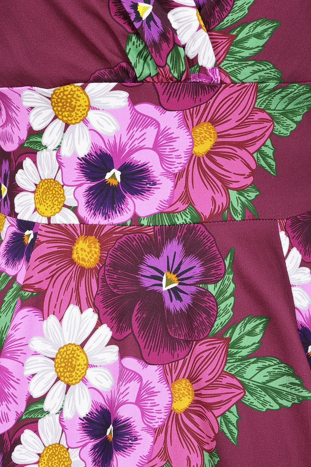 Hearts & Roses - Berry Blossom swing jurk in donker magenta 3