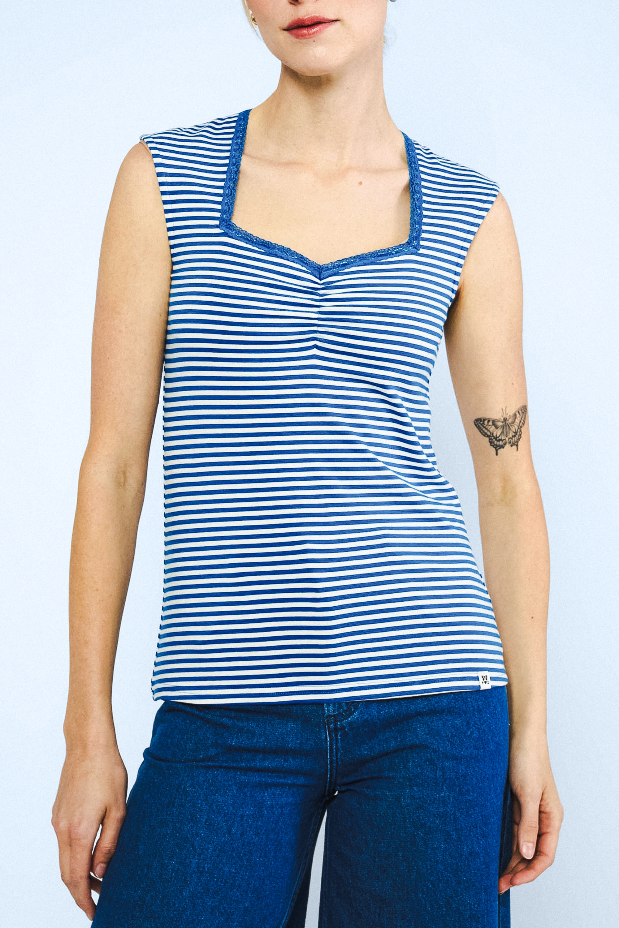 Blutsgeschwister - Let Romance Rule Striped top in Viva El Sol blauw