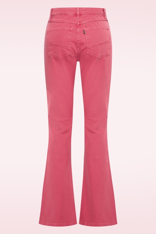 Zilch - Dora katoenen flared jeans in lipstick  2