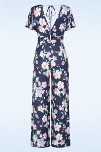 Vintage Chic for Topvintage - Topvintage exclusive ~ Petal Parade jumpsuit in marineblauw 2