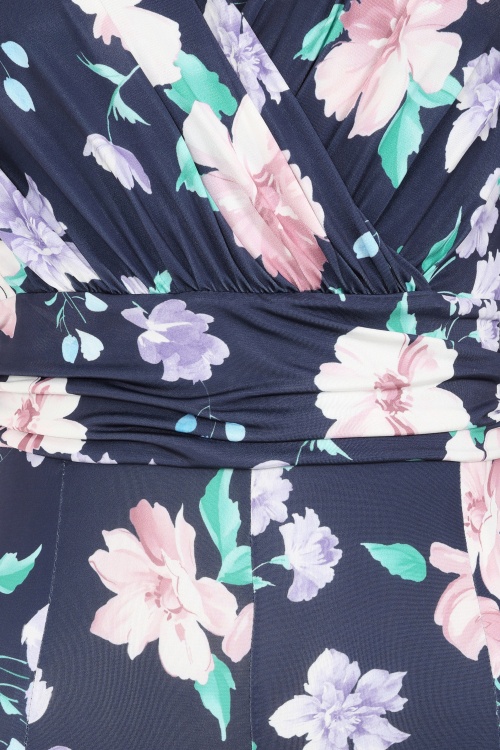 Vintage Chic for Topvintage - Topvintage exclusive ~ Petal Parade jumpsuit in marineblauw 3