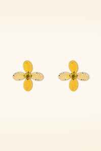 Day&Eve by Go Dutch Label - Petal Spark stud oorbellen in geel  2