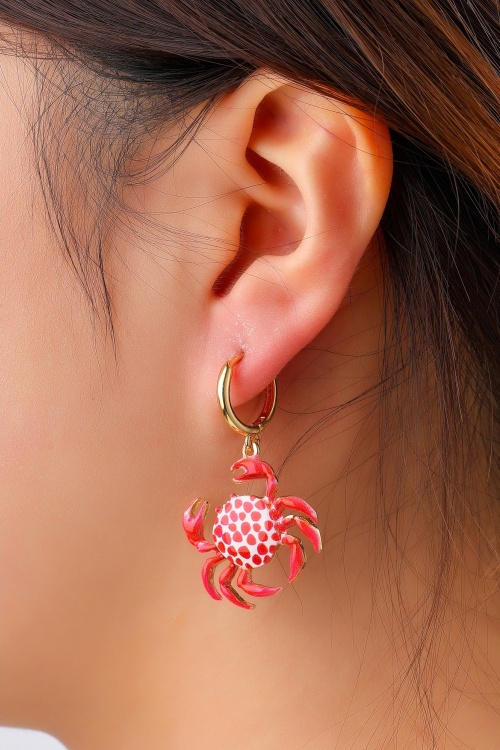 Day&Eve by Go Dutch Label - Crabby Claw oorbellen in rood