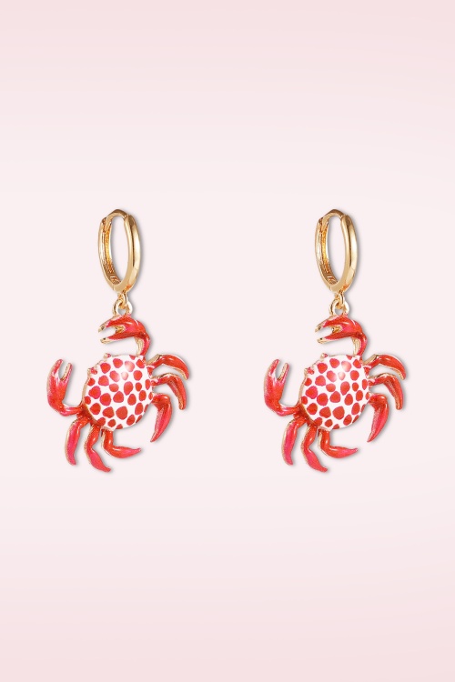 Day&Eve by Go Dutch Label - Crabby Claw oorbellen in rood 2