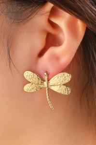 Day&Eve by Go Dutch Label - Big Dragonfly stud oorbellen in goud