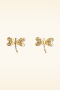Day&Eve by Go Dutch Label - Big Dragonfly stud oorbellen in goud 2
