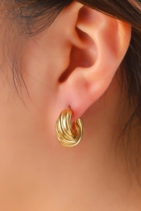 Day&Eve by Go Dutch Label - Croissant Creole oorbellen in goud