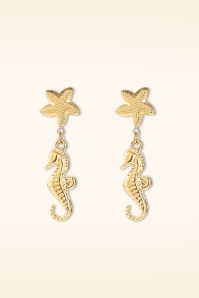 Day&Eve by Go Dutch Label - Seahorse Starfish oorbellen in goud 2
