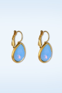 Day&Eve by Go Dutch Label - French Hook Big Drop Stone oorbellen in blauw 2