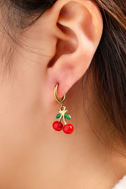 Day&Eve by Go Dutch Label - Cherry Hoop oorbellen in goud