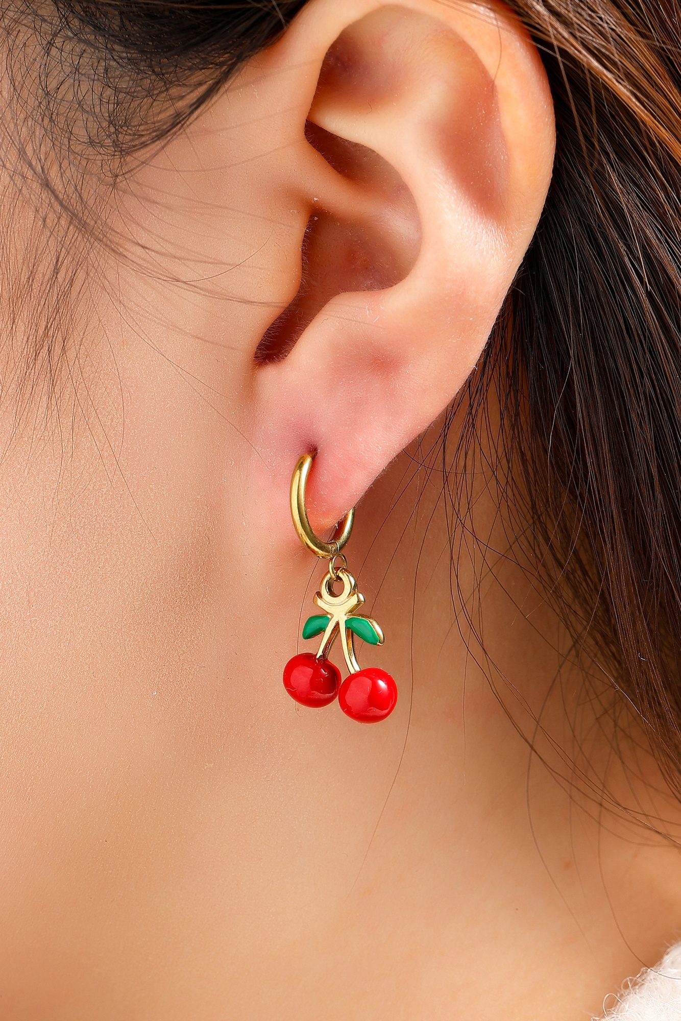 Day&Eve by Go Dutch Label - Cherry Hoop oorbellen in goud