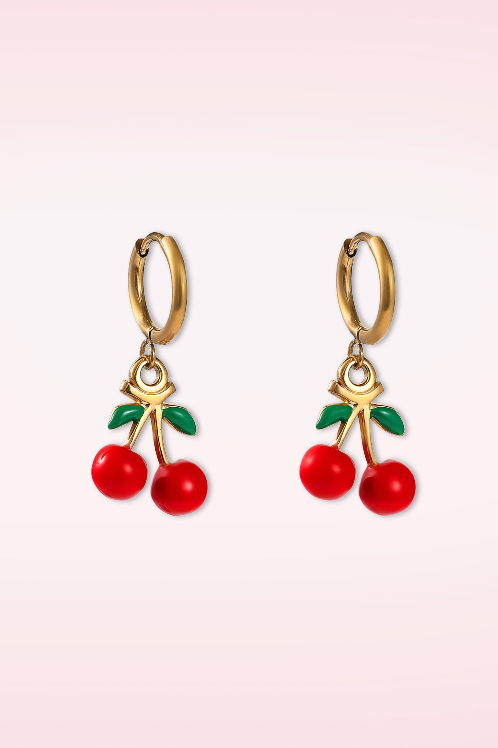 Day&Eve by Go Dutch Label - Cherry Hoop oorbellen in goud 2