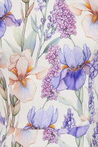 Hearts & Roses - Lavender Fields swing jurk in crème en paars 6