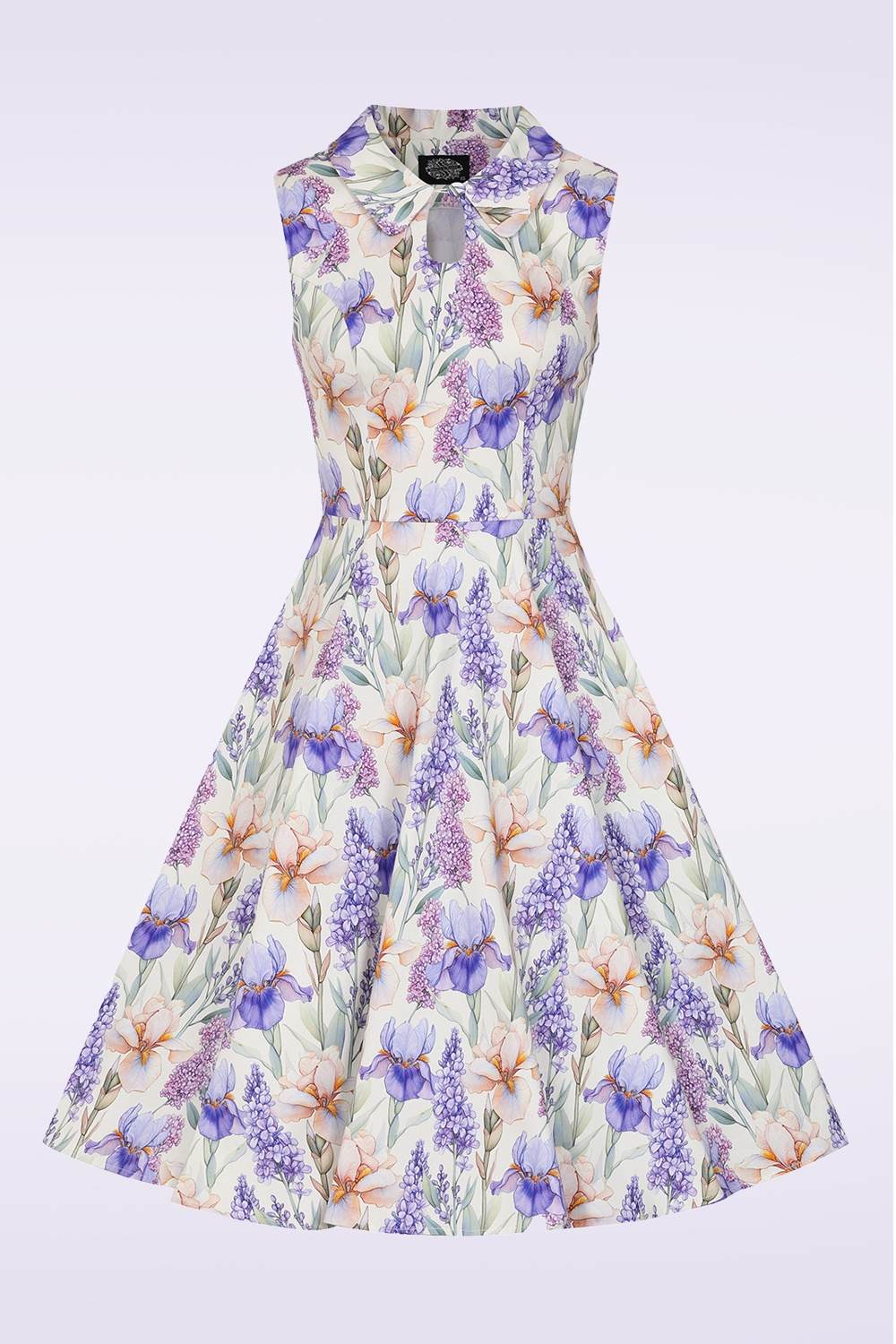 Hearts & Roses - Lavender Fields swing jurk in crème en paars 2