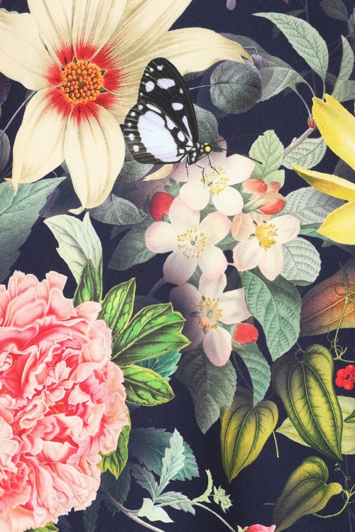 Hearts & Roses - Enchanted Garden swing rok in marineblauw 2